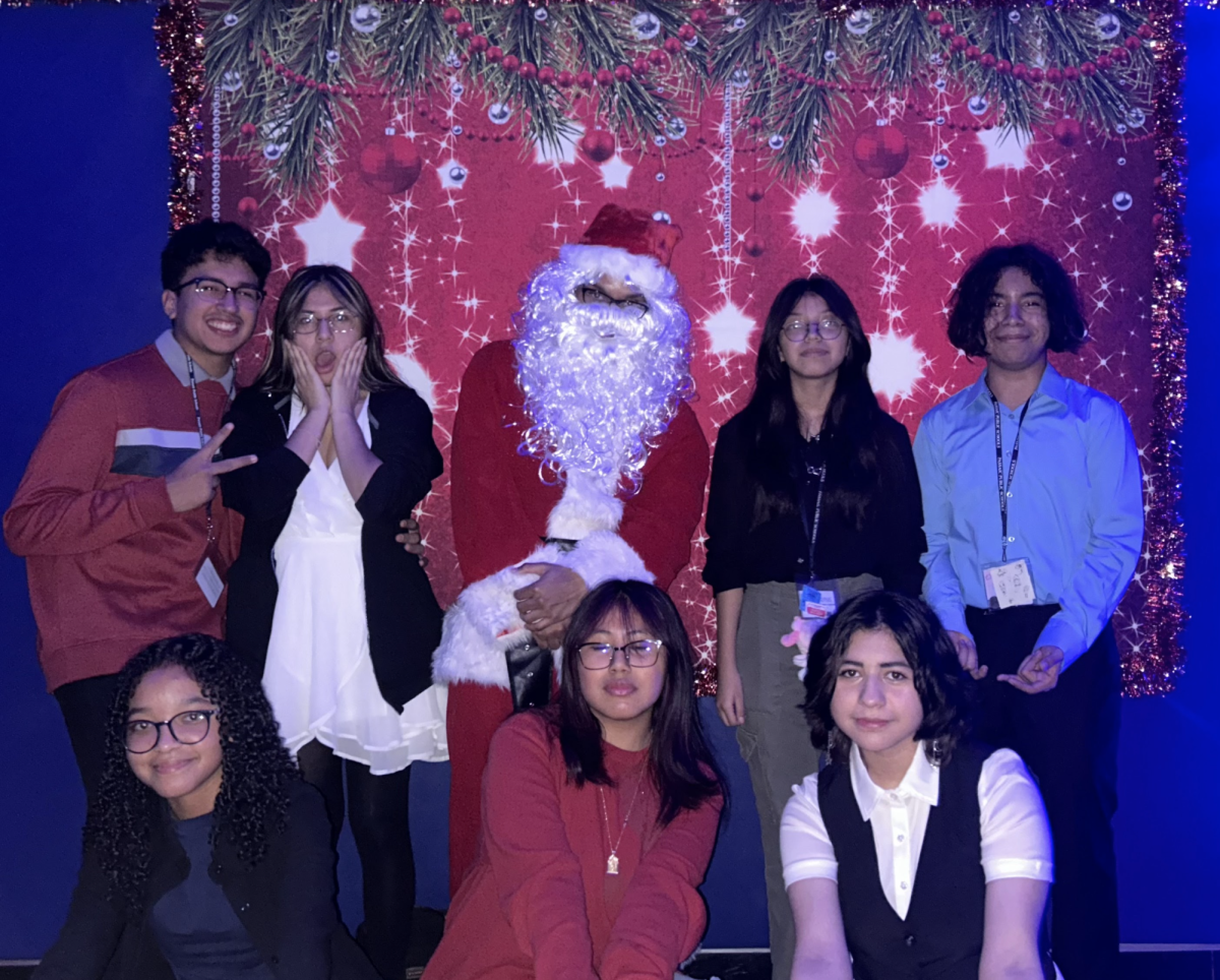 Santa and middle school students